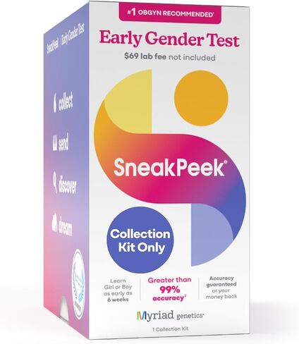 مجموعة اختبار الجنس المبكر للعلامة التجارية SneakPeek لمدة 6 أسابيع - دقة تزيد عن 99% - رسوم المختبر مطلوبة، مجموعة واحدة in Kuwait