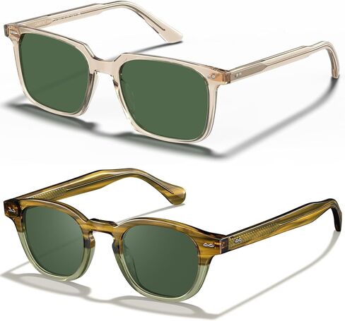 CARFIA Retro Cool Atetate Sunglasses for Men Polarized UV Protection, Keyhole Square Sunnies Driving Shades Trendy Eyewears in Kuwait