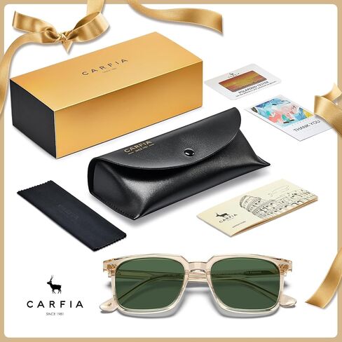 CARFIA Retro Cool Atetate Sunglasses for Men Polarized UV Protection, Keyhole Square Sunnies Driving Shades Trendy Eyewears in Kuwait