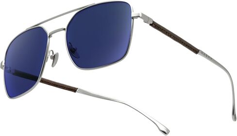 نظارات GUNNAR The Witcher White Wolf الشمسية - عدسات شمسية، إطار طيار من الفولاذ المقاوم للصدأ مع هيكل جلدي، حماية من الأشعة فوق البنفسجية وطلاء مضاد للوهج، نظارات Geralt of Rivia Witcher المرخصة رسميًا in Kuwait