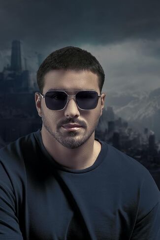 نظارات GUNNAR The Witcher White Wolf الشمسية - عدسات شمسية، إطار طيار من الفولاذ المقاوم للصدأ مع هيكل جلدي، حماية من الأشعة فوق البنفسجية وطلاء مضاد للوهج، نظارات Geralt of Rivia Witcher المرخصة رسميًا in Kuwait