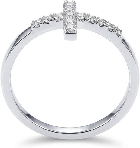 Cross Ring for Women Cubic Zirconia Sideways Faith Band Religious Jewelry Gift for Her Stackable Statement Birthday in Saudi Arabia