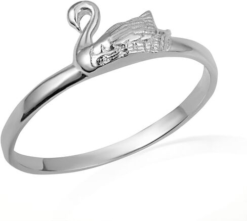 Claddagh Gold .925 Sterling Silver Graceful Swan Ring in Saudi Arabia