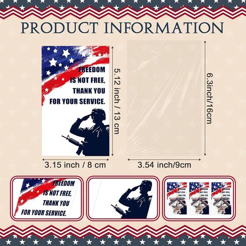 AceOrbit 25 Sets Veterans Day Gifts Bulk Star Shaped Veteran Ornament American Flag Hanging Ornament with Thank You Cards Patriotic Themed Military Gifts for Christmas New Year Party Souvenirs in Kuwait
