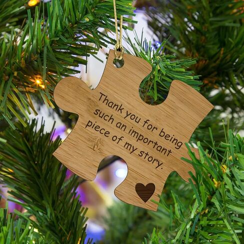 Thank You for Being a Piece of My Story Bamboo Wood Ornament Cut in the Shape of a Puzzle Piece - These Make Good Gifts for Teachers, Leaders, and Mentors-Can be Written On with Permanent Marker in Saudi Arabia