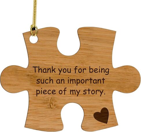 Thank You for Being a Piece of My Story Bamboo Wood Ornament Cut in the Shape of a Puzzle Piece - These Make Good Gifts for Teachers, Leaders, and Mentors-Can be Written On with Permanent Marker in Saudi Arabia