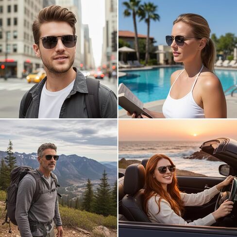 CZFDHP Clip On Sunglasses, Flip Up Sunglasses Clip On for Prescription Glasses, UV Protection Clip-On Sunglasses Over Eyeglasses, Driving and Outdoor Sun Shades with Gray Lenses and Storage Case in Saudi Arabia