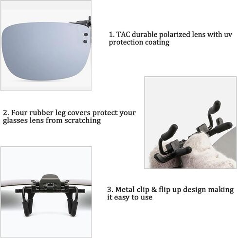 Polarized Clip-on Sunglasses with Flip Up Function Anti-Glare UV400 Driving Glasses for Prescription Glasses in Saudi Arabia