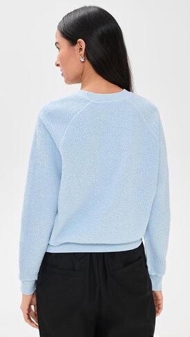 perfectwhitetee Women's Ziggy Inside Out Fleece Long Sleeve Shrunken Crewneck Sweatshirt in Saudi Arabia