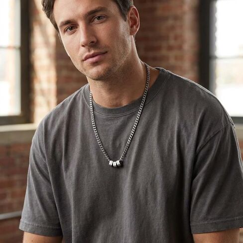 Personalized Dad Necklace with Kids Names – Custom Engraved Name Pendant for Men in Silver – Father’s Day Gift for Him, Husband or Grandpa – 1–10 Names, Front & Back Engraving in Kuwait