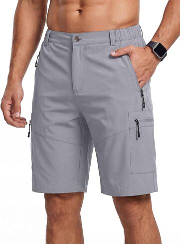 COEVALS CLUB Men's Hiking Cargo Shorts Lightweight Quick Dry Stretch Outdoor Shorts with 5 Zipper Pockets for Walking Camping in Kuwait
