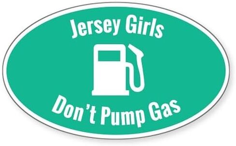 CafePress Jersey Girls Don't Pump Gas (Aqua) Sticker Oval Car Bumper Sticker in Saudi Arabia