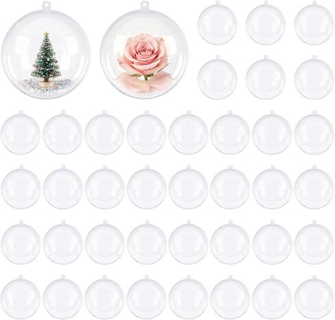 40 Pack 4 Inch Clear Fillable Ornament Balls, Split Plastic Balls for Christmas, Wedding and DIY Crafts in Saudi Arabia