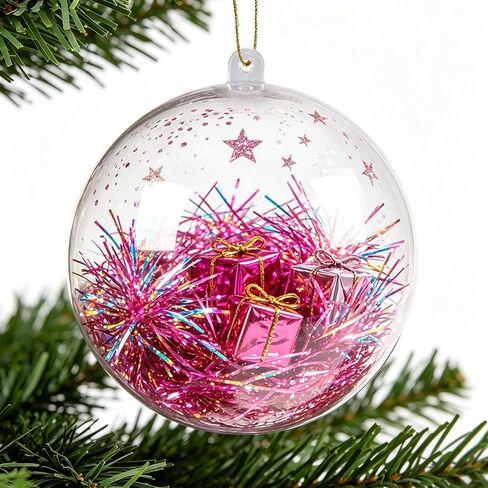 40 Pack 4 Inch Clear Fillable Ornament Balls, Split Plastic Balls for Christmas, Wedding and DIY Crafts in Saudi Arabia
