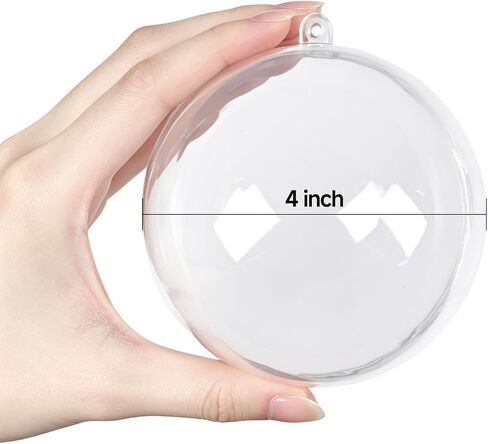 40 Pack 4 Inch Clear Fillable Ornament Balls, Split Plastic Balls for Christmas, Wedding and DIY Crafts in Saudi Arabia