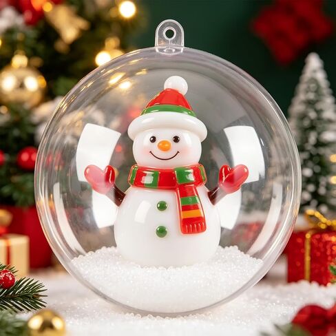 40 Pack 4 Inch Clear Fillable Ornament Balls, Split Plastic Balls for Christmas, Wedding and DIY Crafts in Saudi Arabia
