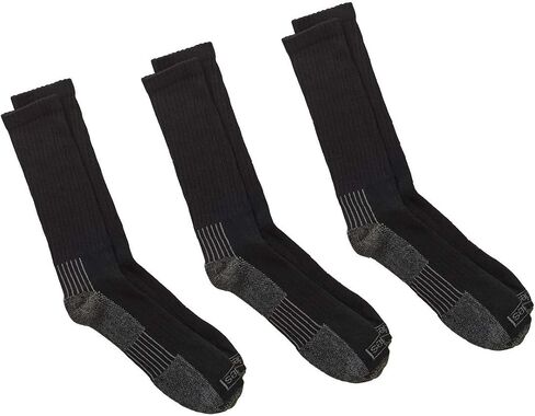 جوارب عمل للرجال من Dickies مكونة من 3 أزواج من الجوارب الصناعية ذات الوزن الثقيل - مقاس كبير 12-15 (أسود) in Kuwait
