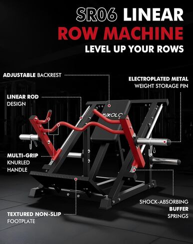 آلة صف خطي Mikolo ، آلة التجديف للمنزل مع Smith Row المحملة باللوحة ، معدات تجريب خطي Back Back for Home Gym in Kuwait