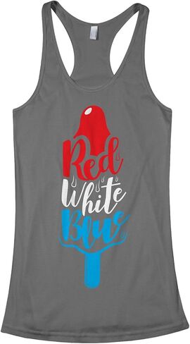 Threadrock Women's Red White & Blue Ice Pop Racerback Tank Top in Kuwait