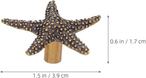 NUOBESTY 2pcs Brass Star Shape Drawer Pull Handles, Small Vintage Dresser Knobs for ’s Wardrobe and Closet Doors, Coastal-Themed Metal Cabinet Door Handles in Kuwait