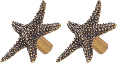 2pcs Star Shaped Brass Cabinet Handles Vintage Ocean Theme Metal Closet Door Hardware for ’ Room Dresser Drawer Pulls with Beach Style in Saudi Arabia