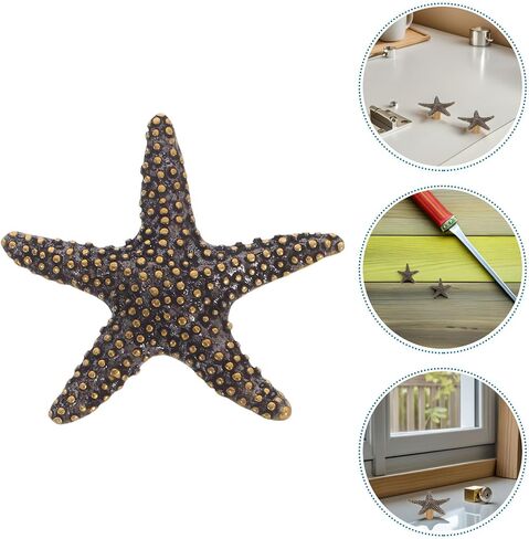 2pcs Star Shaped Brass Cabinet Handles Vintage Ocean Theme Metal Closet Door Hardware for ’ Room Dresser Drawer Pulls with Beach Style in Saudi Arabia