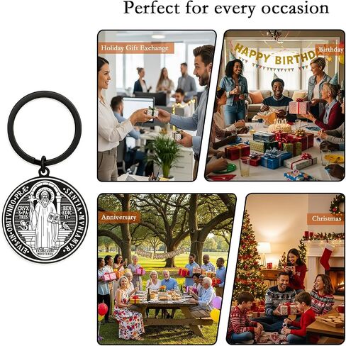 Saint Benedict Medal Keychain - St. Benedict Protection Gifts – Religious Gift for Men and Women, Catholic Blessing for Christmas in Saudi Arabia