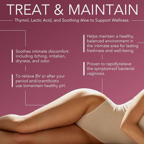 Bacterial Vaginosis Treatment, BV Treatment for Women with Thymol, Natural Homeopathic Vaginal Suppositories, Herbal Alternative, Fast Relief for Odor, Itching, Discharge,15 Inserts. in Saudi Arabia