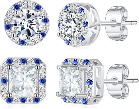 Titanium Stud for Sensitive Ears, Gold Plated Halo Cubic Zirconia Earrings in Kuwait
