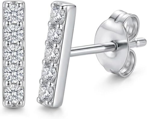 Cubic Zirconia Stud Earrings for Women Girls, Hypoallergenic Small Minimalist Earrings for Sensitive Ears, Second Hole Piercing Jewelry Gift in Saudi Arabia