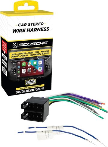 Scosche VW01BCB Compatible with Select 1986-04 Volkswagen/Audi Euro vehicles Power/Speaker Connector / Wire Harness for Aftermarket Stereo Installation with Color Coded Wires and Pre-installed Wire Connectors in Saudi Arabia