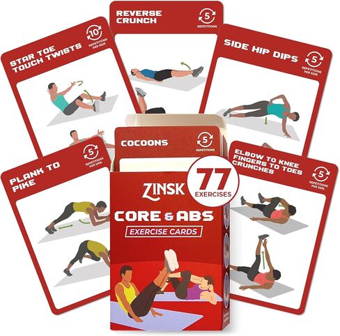 Zinsk 75 Booty & Thighs Exercise Cards - Feel the Burn As You Shapen and Lift - Portable 3.5" x 2.5" Cards for Home or Travel Workouts - 75 Unique Exercises for Engaging, Quick Lower Body Workouts in Kuwait