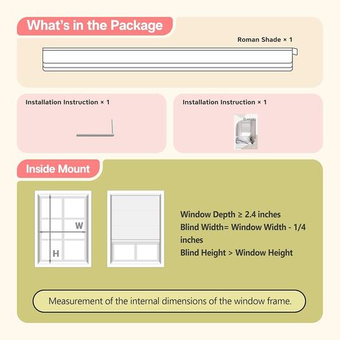 No Drill Cordless Roman Shade, Light Filtering or Blackout No Tool Roman Blind for Window, Thermal Insulated, UV Protection, Privacy, Custom Size for Home, Office, No Drill Basic Type in Saudi Arabia
