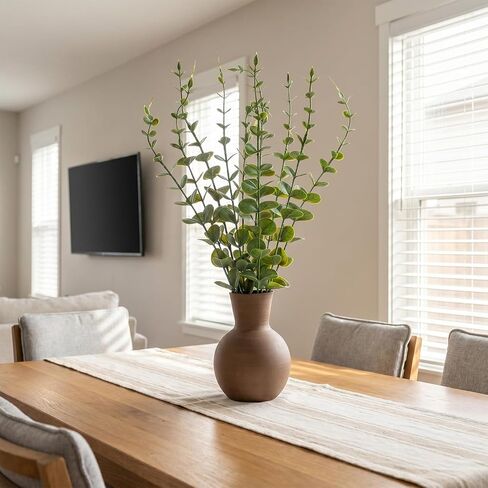 10 PCS Artificial Eucalyptus Stems for Vase Fake Greenery Branches Realistic Leaves Faux Eucalyptus Plant for Table Arrangement Wedding Centerpiece Home Christmas Decor in Saudi Arabia