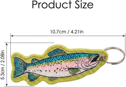 2pcs Fish Keychain Set, Fish Bag Charm, Trout Keychain for Outdoor Fishing Enthusiast Anglers and Hikers Lovers, Fishing Keychains for Men in Kuwait