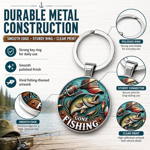 Fishing Keychain - Fishing Themed Charm- Fisherman Gift for Men/Women in Kuwait