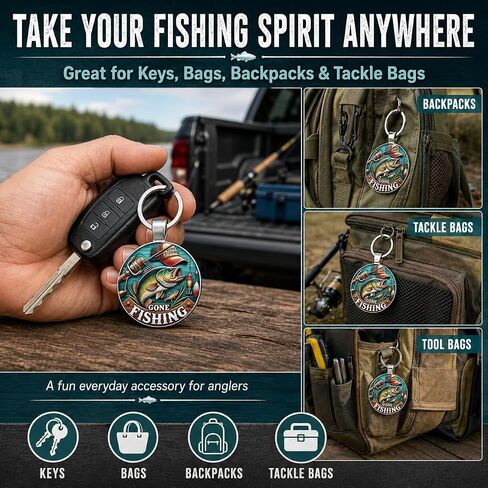 Fishing Keychain - Fishing Themed Charm- Fisherman Gift for Men/Women in Kuwait