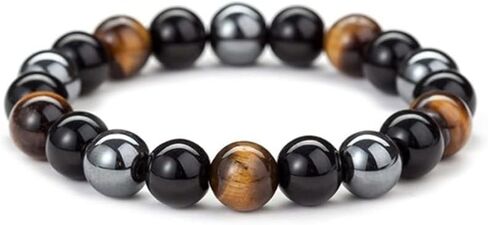 Natural Tiger's Eye Bracelet,Energy Gemstones,Onyx Beaded, amulet bracelet, good luck,healing bracelets, health energy bracelet,gift for men and women in Kuwait