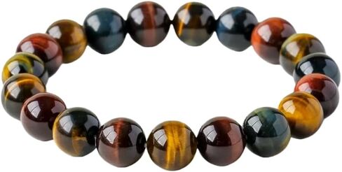Natural Tiger's Eye Bracelet,Energy Gemstones,Onyx Beaded, amulet bracelet, good luck,healing bracelets, health energy bracelet,gift for men and women in Kuwait