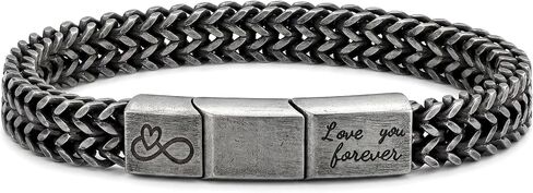 NORBU Men's Stainless Steel 8mm Franco Chain Bracelet, Double-Sided Engraved Bible Verse & Religious Icon, Saint Michael Defend Us Bracelet Christian Jewelry Faith Gift for Men Him Father's Day in Saudi Arabia