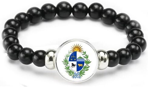 vmcoatdu National Emblem Bracelet Elastic Rope Beaded Coat of Arms Bracelet Support Your Country Travel Souvenir Gifts for Men Women in Kuwait