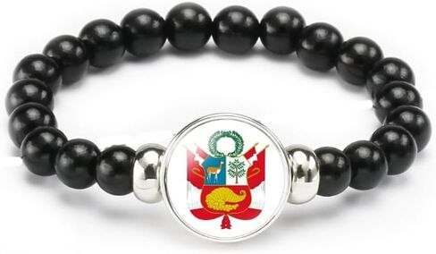 vmcoatdu National Emblem Bracelet Elastic Rope Beaded Coat of Arms Bracelet Support Your Country Travel Souvenir Gifts for Men Women in Kuwait