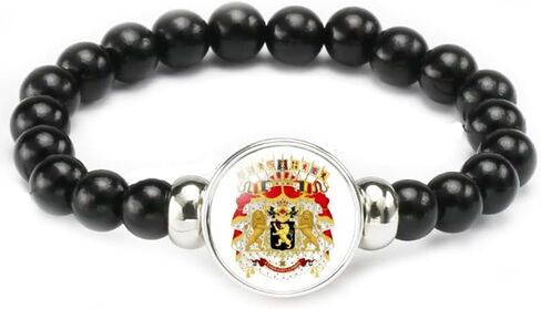 vmcoatdu National Emblem Bracelet Elastic Rope Beaded Coat of Arms Bracelet Support Your Country Travel Souvenir Gifts for Men Women in Kuwait