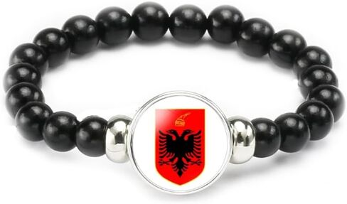 vmcoatdu National Emblem Bracelet Elastic Rope Beaded Coat of Arms Bracelet Support Your Country Travel Souvenir Gifts for Men Women in Kuwait