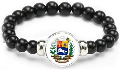 vmcoatdu National Emblem Bracelet Elastic Rope Beaded Coat of Arms Bracelet Support Your Country Travel Souvenir Gifts for Men Women in Kuwait