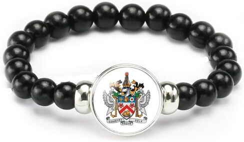 vmcoatdu National Emblem Bracelet Elastic Rope Beaded Coat of Arms Bracelet Support Your Country Travel Souvenir Gifts for Men Women in Kuwait