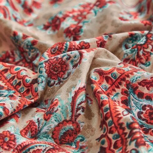 Tache Beige Tan Burgundy Bohemian Boho Chic Medallion Mandala Boteh Paisley Window Valance, 18x52 in Saudi Arabia