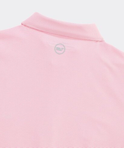vineyard vines St. Jean Stripe Sankaty Performance Polo, White/Neon Rosa, M in Saudi Arabia