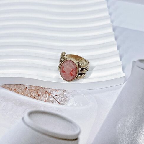 NewZenro Antique Cameo Oval Statement Band Ring for Women Victorian Portrait Beauty Lady Queen Engagement Anniversary Finger Rings Comfort Fit Vintage Trendy Jewelry for Her Bff Size 8 in Kuwait