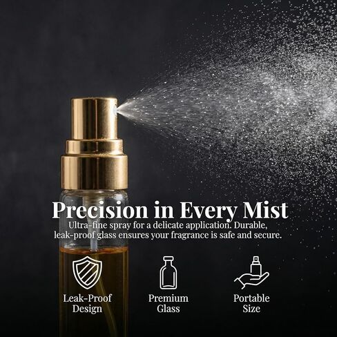 50Pcs 10ml Mini Spray Bottles, Empty Clear Glass Mist Spray Bottle Refillable Mini Perfume Atomizer Travel Sample Bottle Lids Fine Mist Perfume Atomizer Makeup Container in Saudi Arabia